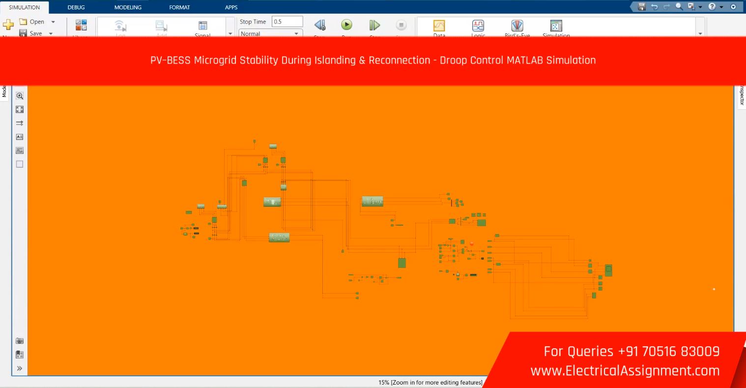 PV-BESS Microgrid Stability During Islanding & Reconnection – Droop Control MATLAB Simulation screenshot 3